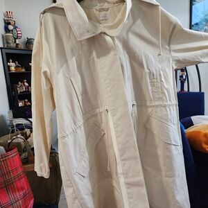 Poetry Cream Hooded RainCoat